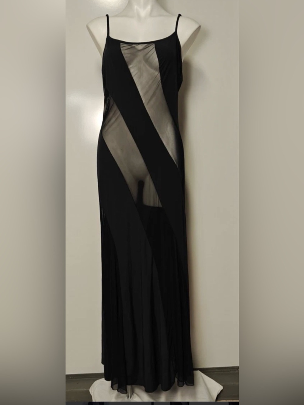 Fredericks Of Hollywood Vintage Diagonal Maxi Dress Slip Nightgown Size Large